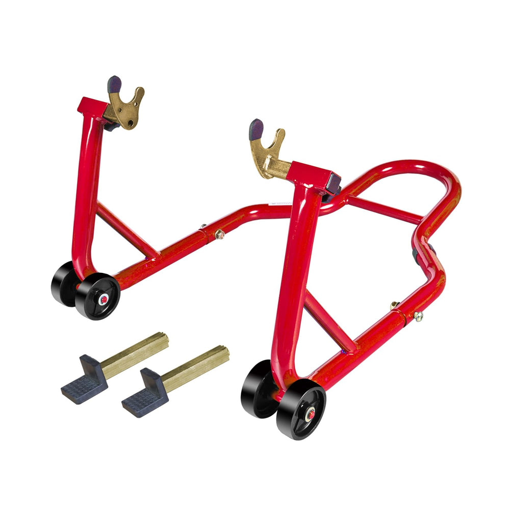 Jack Boss rear stand front view showing sturdy frame and lift benefit
