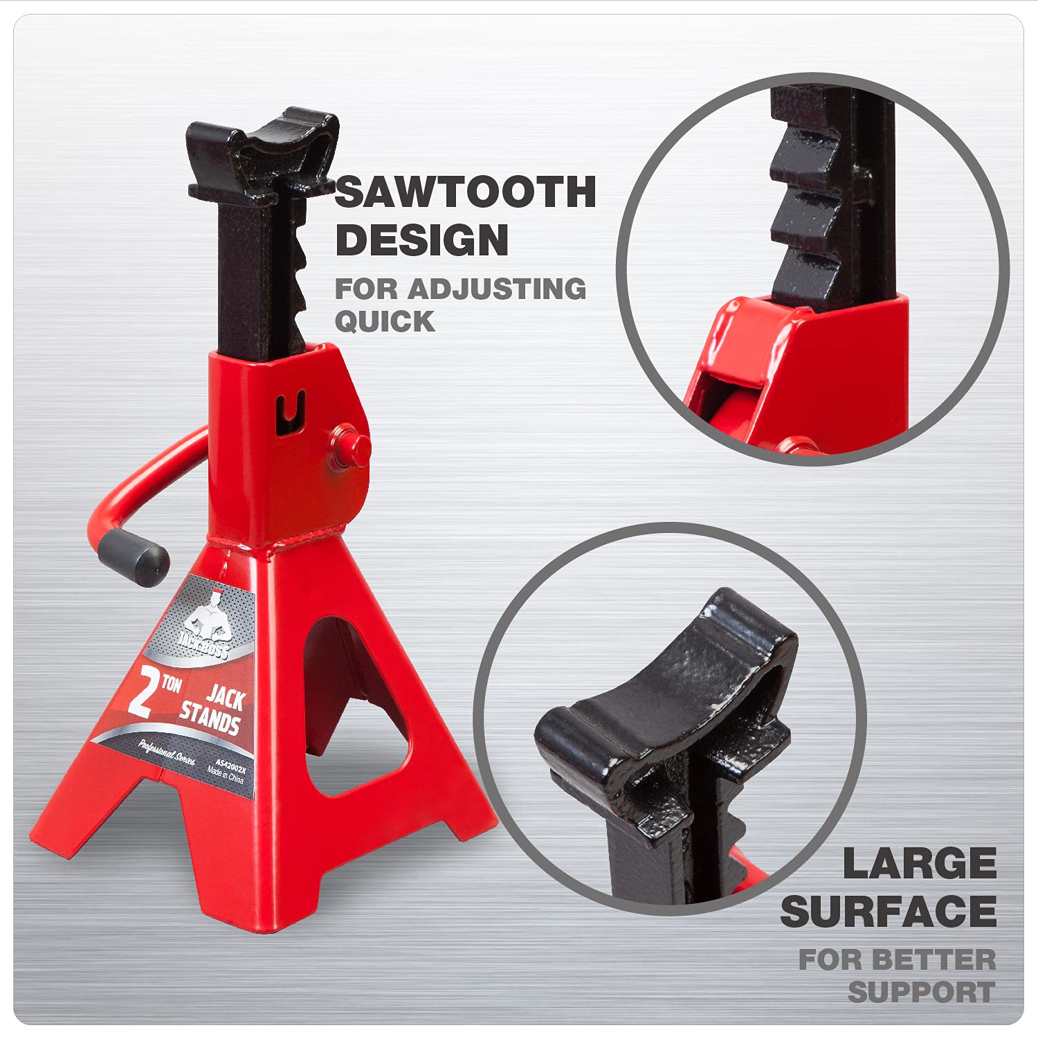 jack boss wide pyramid base demonstrating stable footprint and steadiness