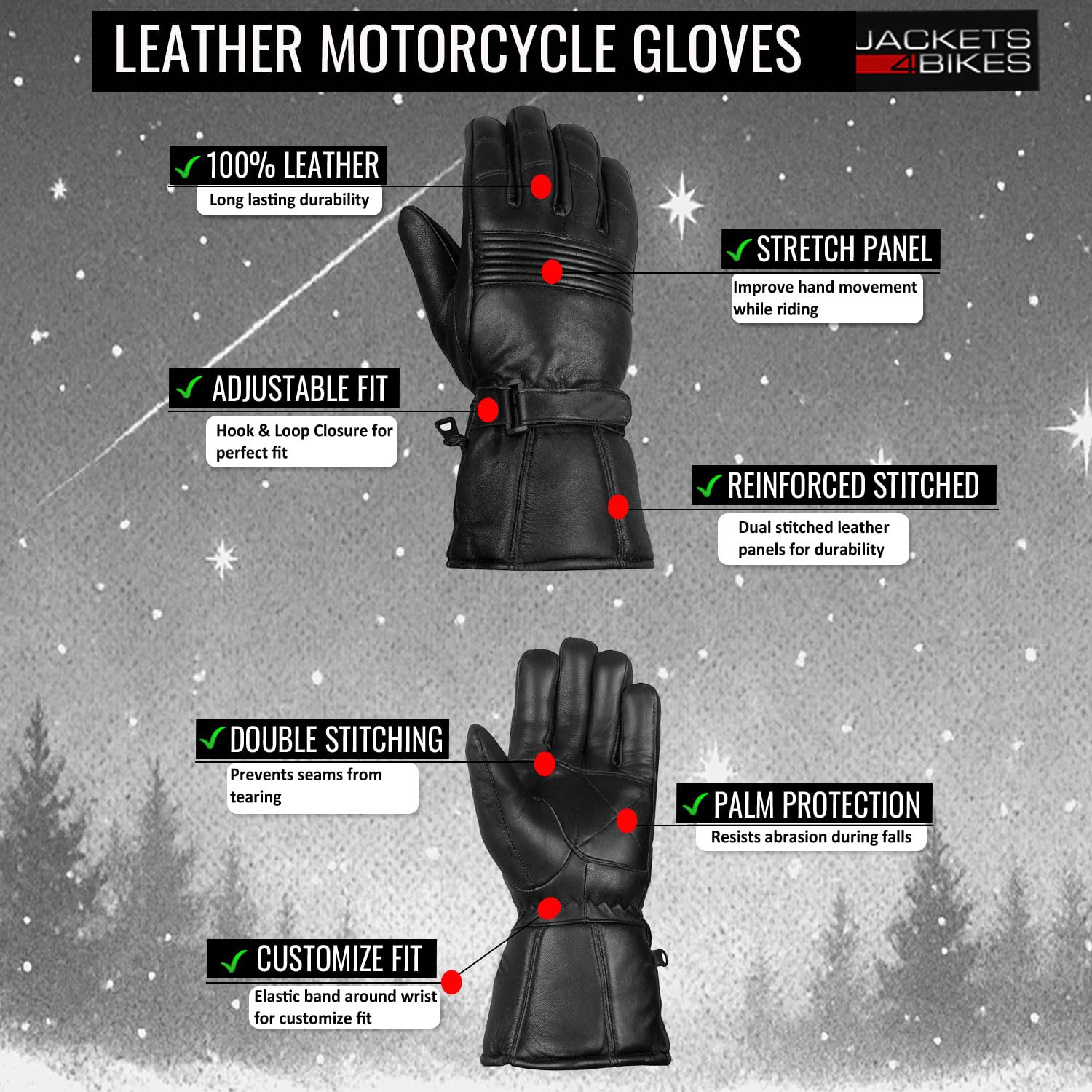 Jackets 4 Bikes side profile displaying glove shape and ergonomic design