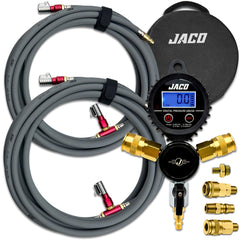 JACO front view of manifold kit showing ports and hoses for fast setup