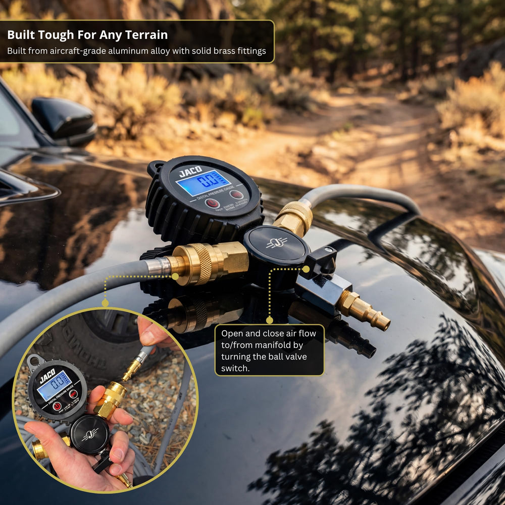 JACO system installed on truck for quick off-road tire adjustments