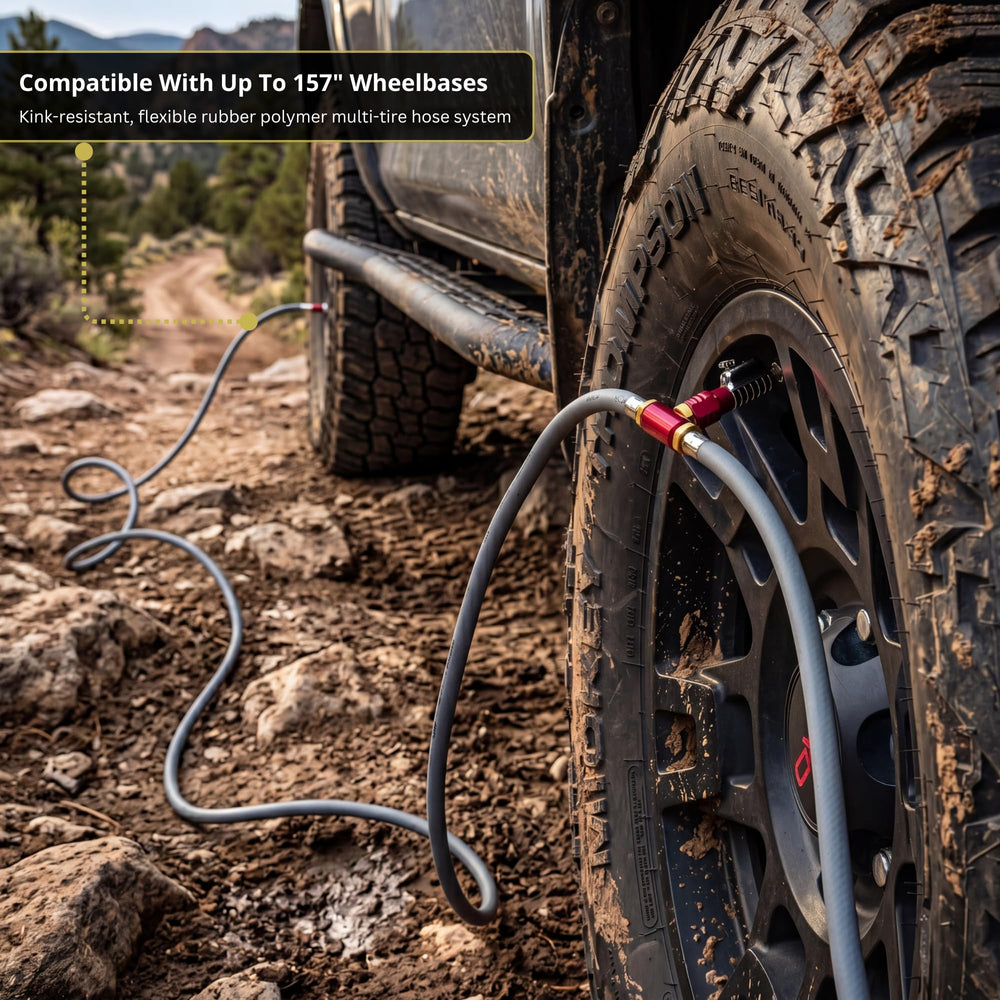 JACO lightning air chuck locked to tire valve to prevent air loss