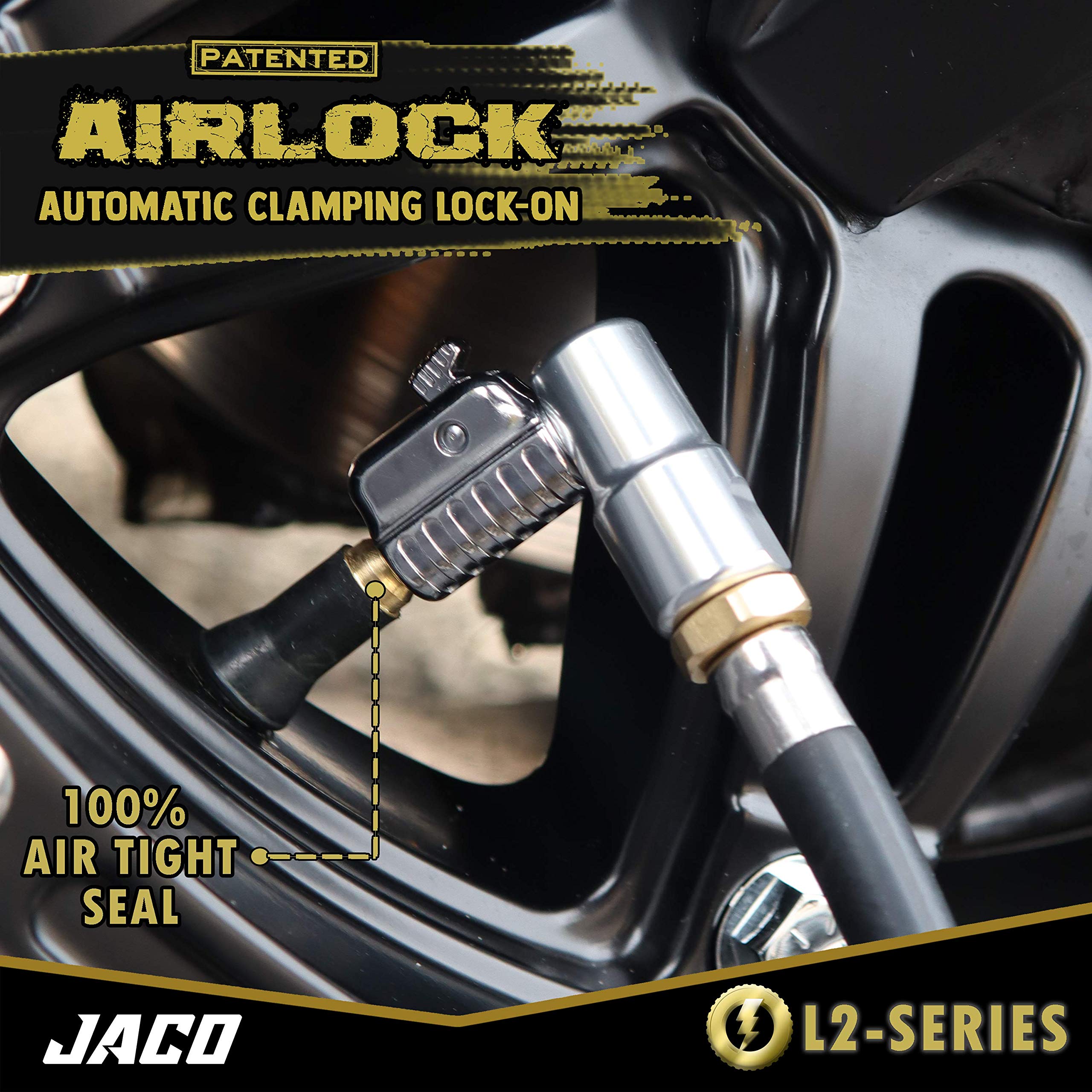 JACO Lightning L2 quick-release button highlighted for zero-air-loss detachment benefit