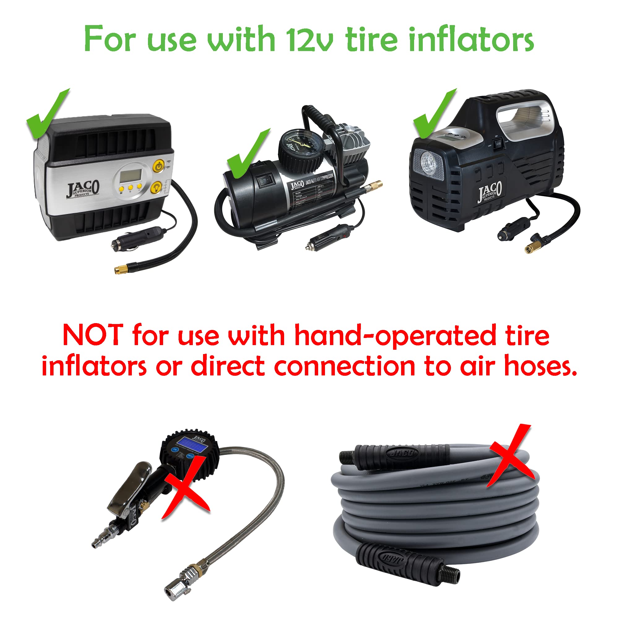 JACO Lightning L2X attached to a tire valve showing hands-free lock benefit speeds multiple inflations
