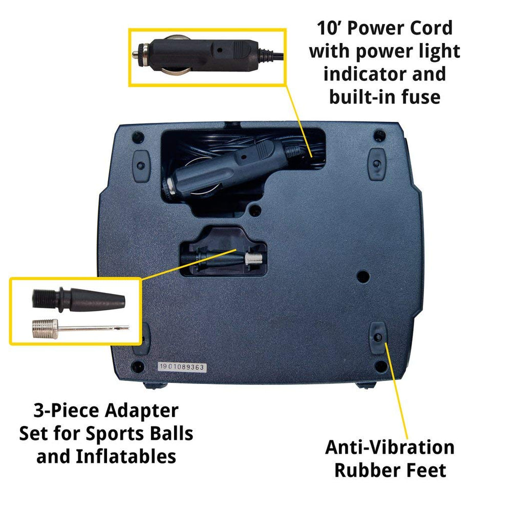 JACO SmartPro inflating a car tire from 12V outlet demonstrating roadside convenience