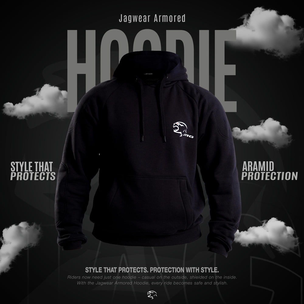 J.A.G. hoodie rear protector installed showing back impact coverage benefit