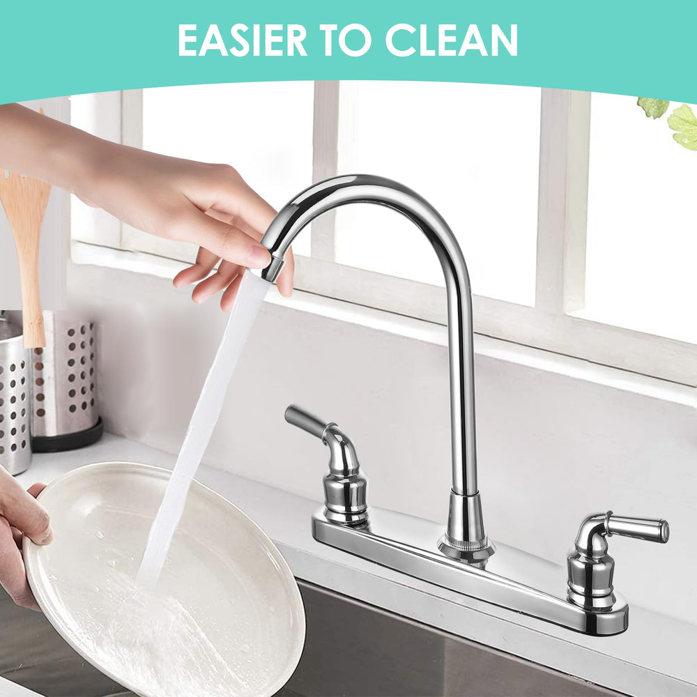 JAKARDA faucet installed in camper kitchen showing space-saving and practical use
