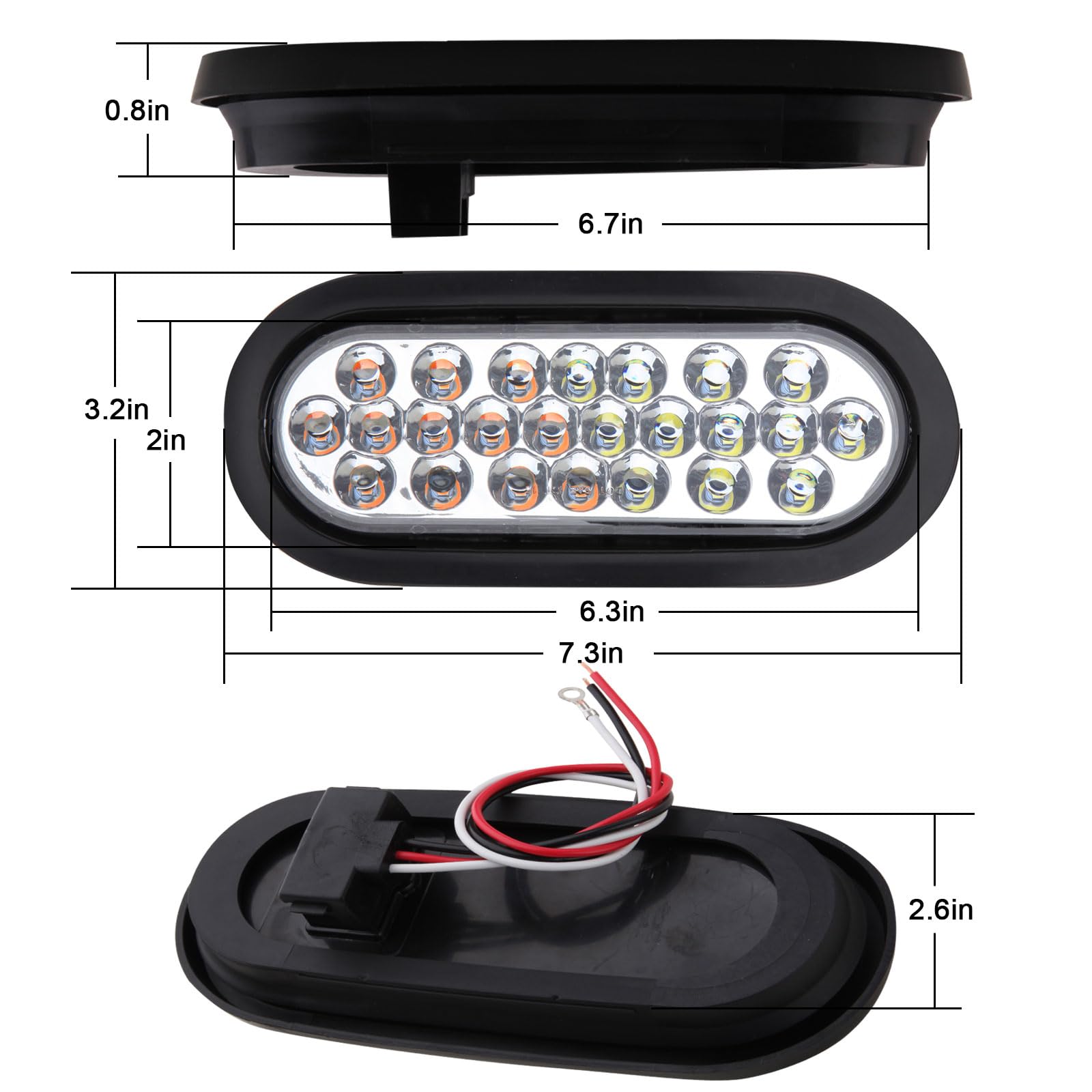 Jamarco close-up of 24 LEDs and sealed lens highlighting durable build and weather resistance