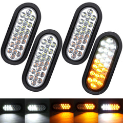 Jamarco front view amber/white oval LED strobe light showing clean flush profile and visibility