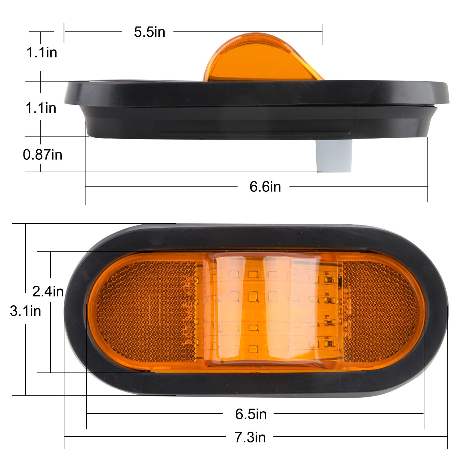 Jamarco mounted on trailer side demonstrating durable fit and nighttime visibility