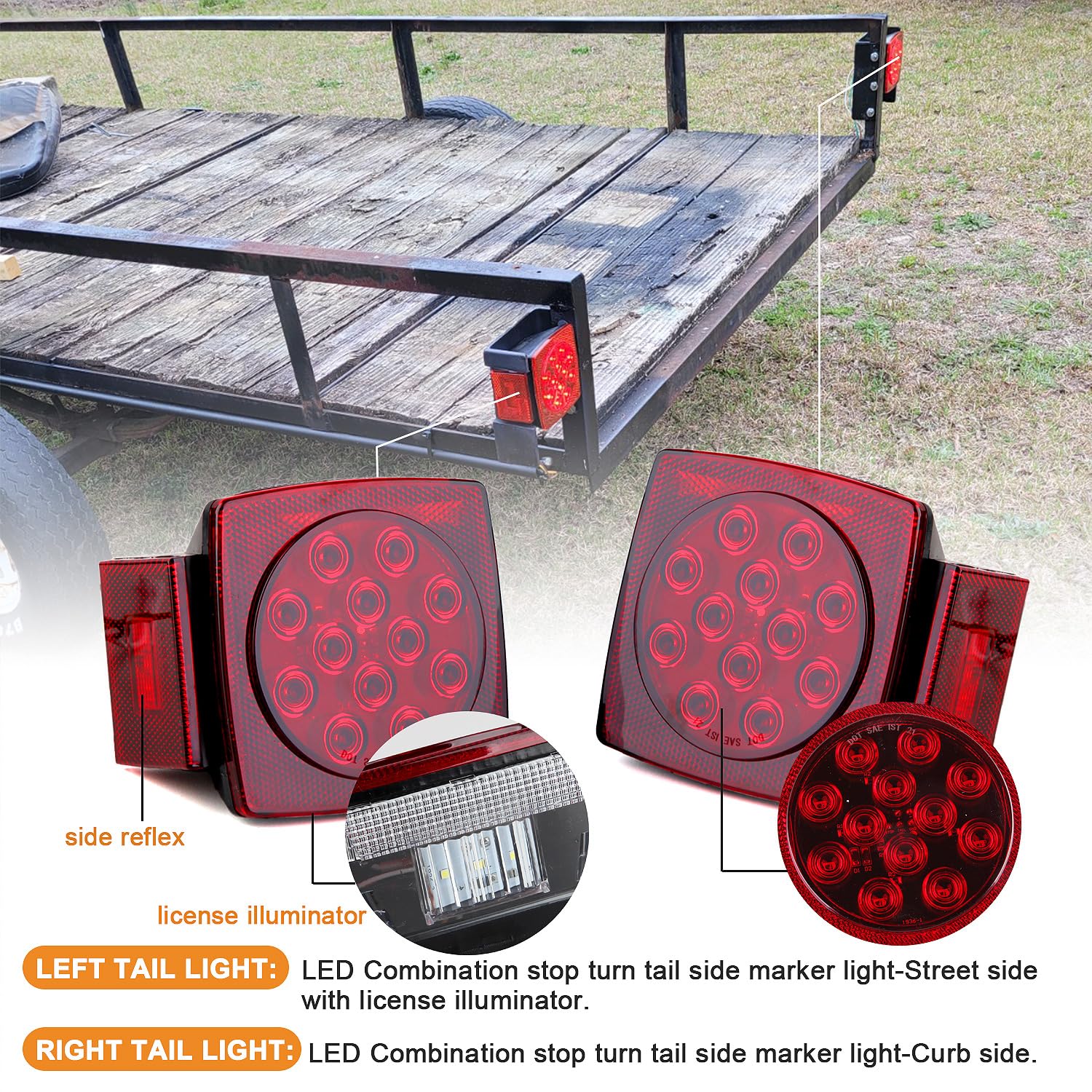 Jamarco tail light beside ruler showing dimensions and compact footprint for fit confirmation benefit
