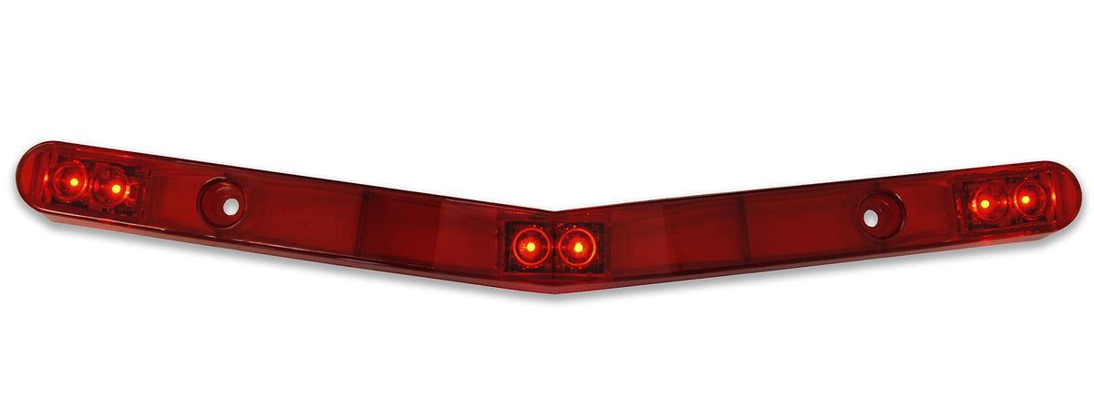 JAMMY front view of V-shaped LED ID bar showing LEDs and compact profile for improved fit