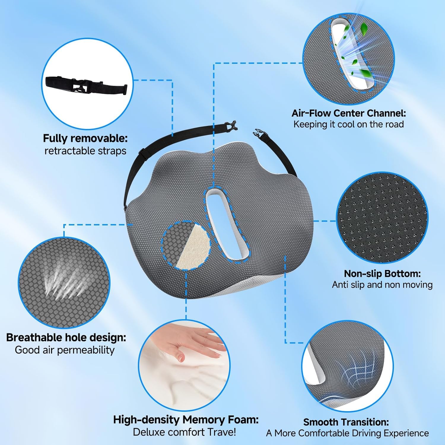 japiroc non-skid base detail preventing cushion slip for safer drives