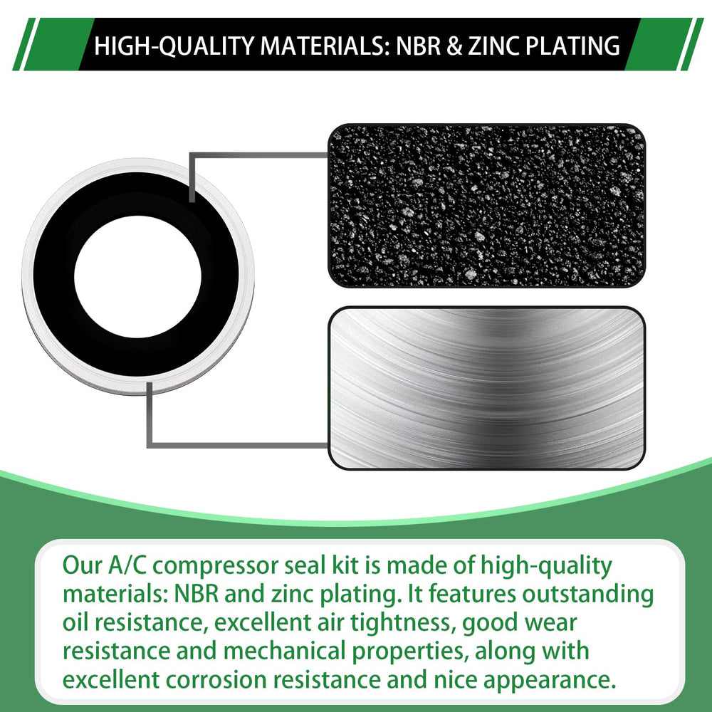 Japtend washers installed on an A/C compressor port demonstrating leak prevention