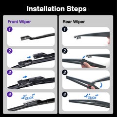 JARHOT 14 inch rear wiper mounted on hatchback showing proper fit and improved rear visibility