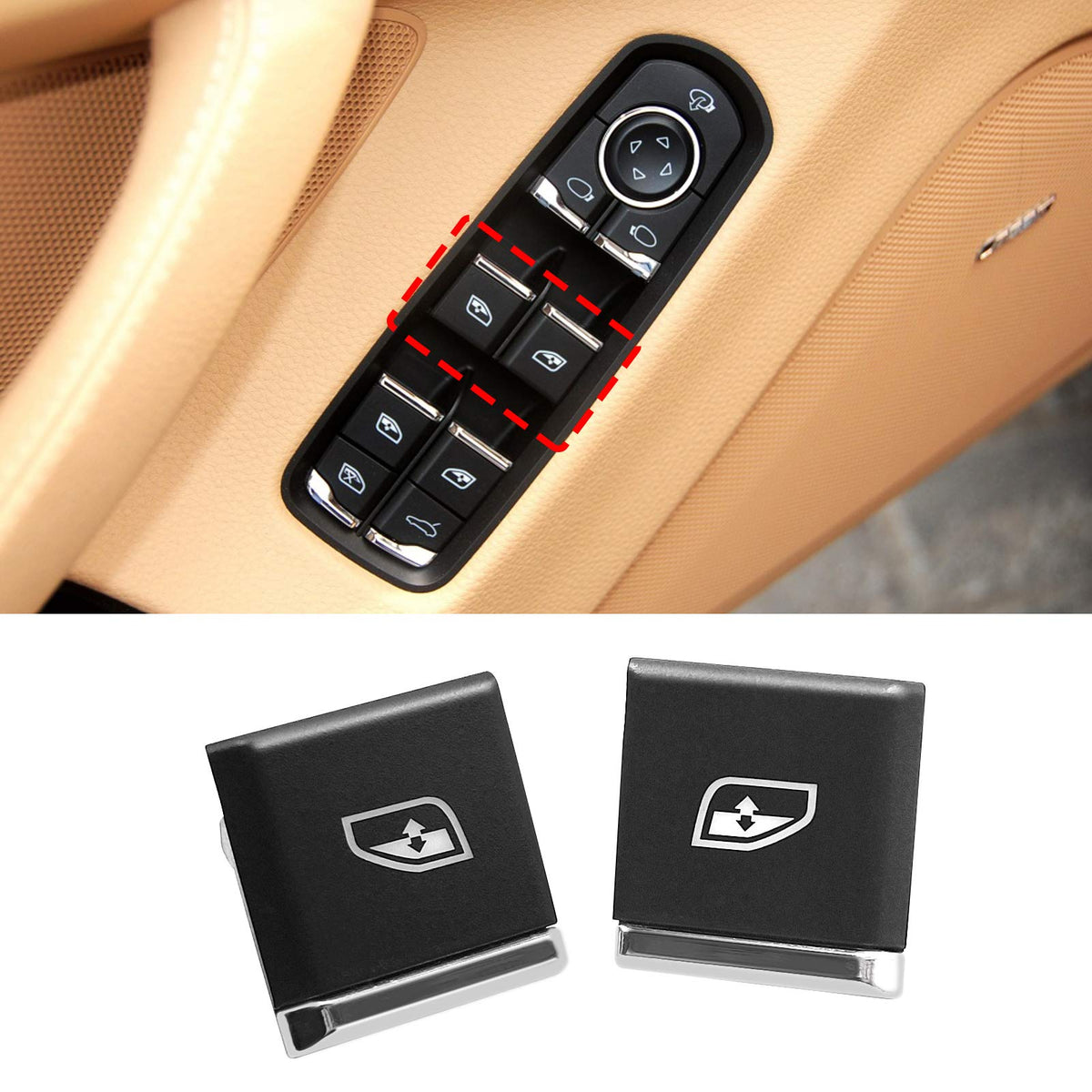 Jaronx front view of replacement buttons showing design and fit benefits