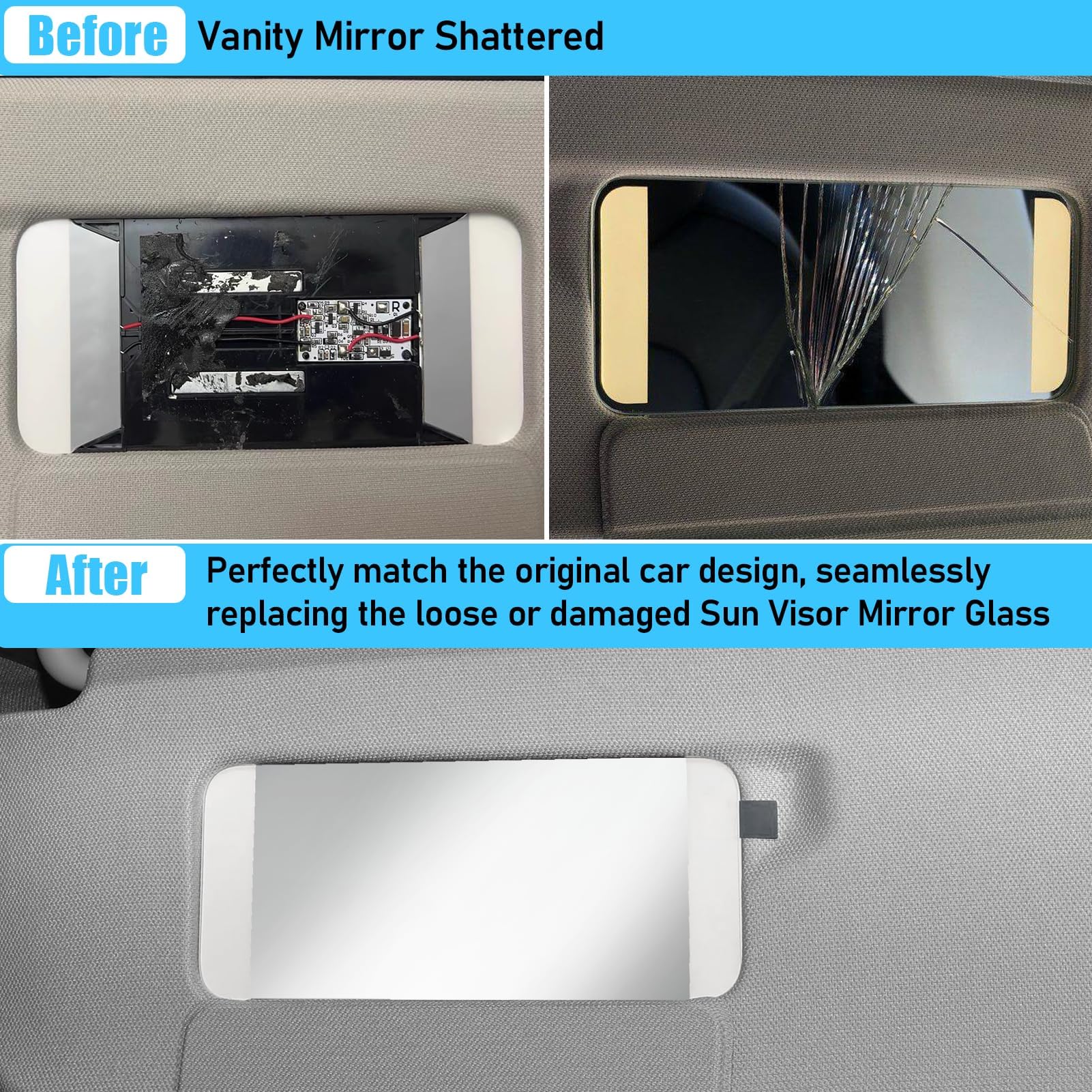 Jaronx installed on driver-side visor showing restored reflection benefit