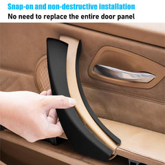 Jaronx installed on left rear handle in BMW E90 interior restoring original look