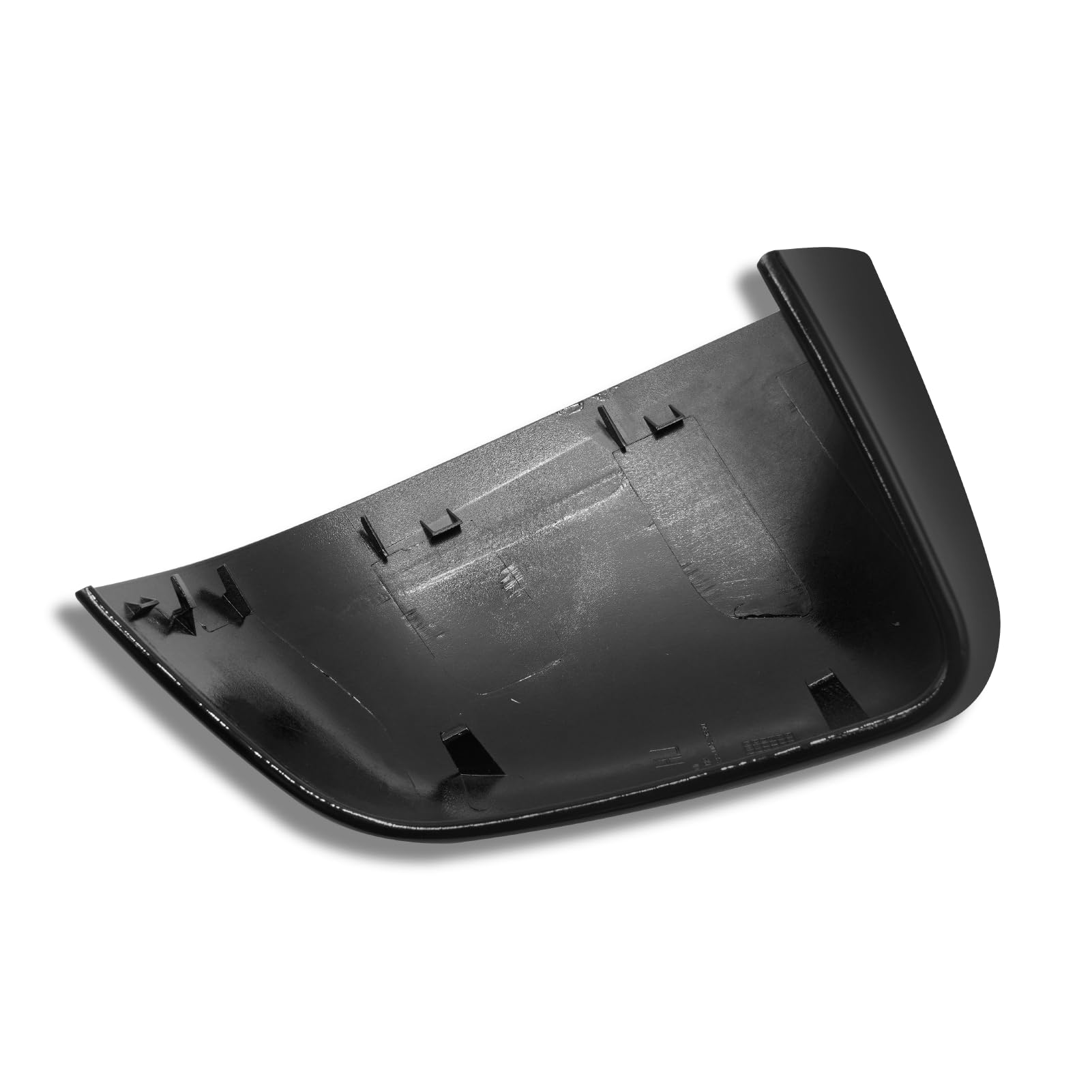 Jaronx mirror cap on parked Model Y showing cohesive aesthetic and curb-scrape repair benefit