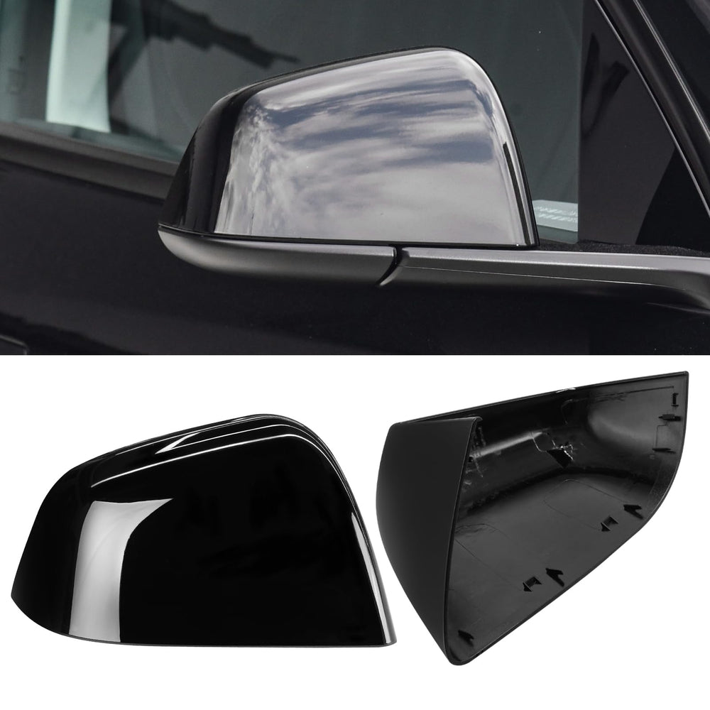 Jaronx right-side mirror cap front view showing glossy PBSB finish and seamless look