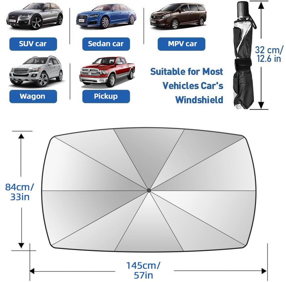 JASVIC folded sunshade in storage sleeve for easy glovebox storage