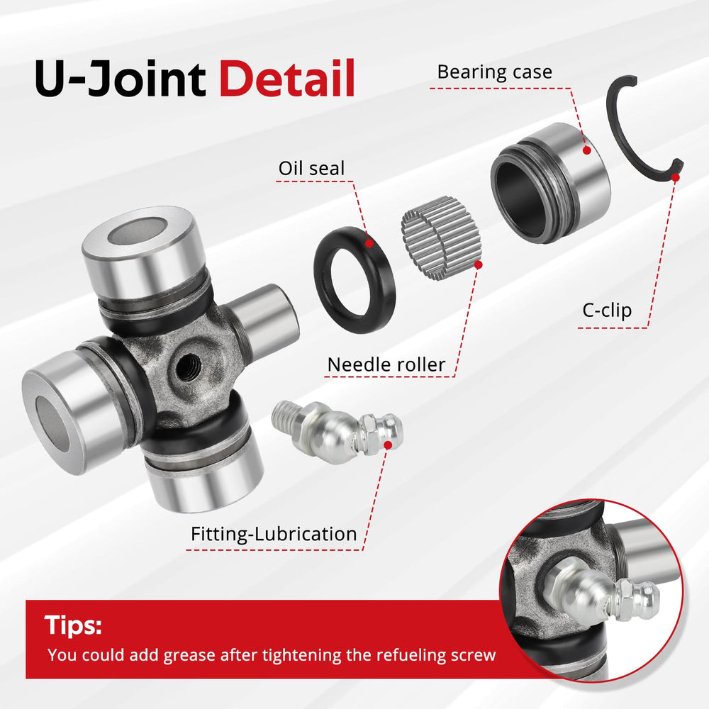 JAVIK complete kit laid out to verify included yokes and U-joints