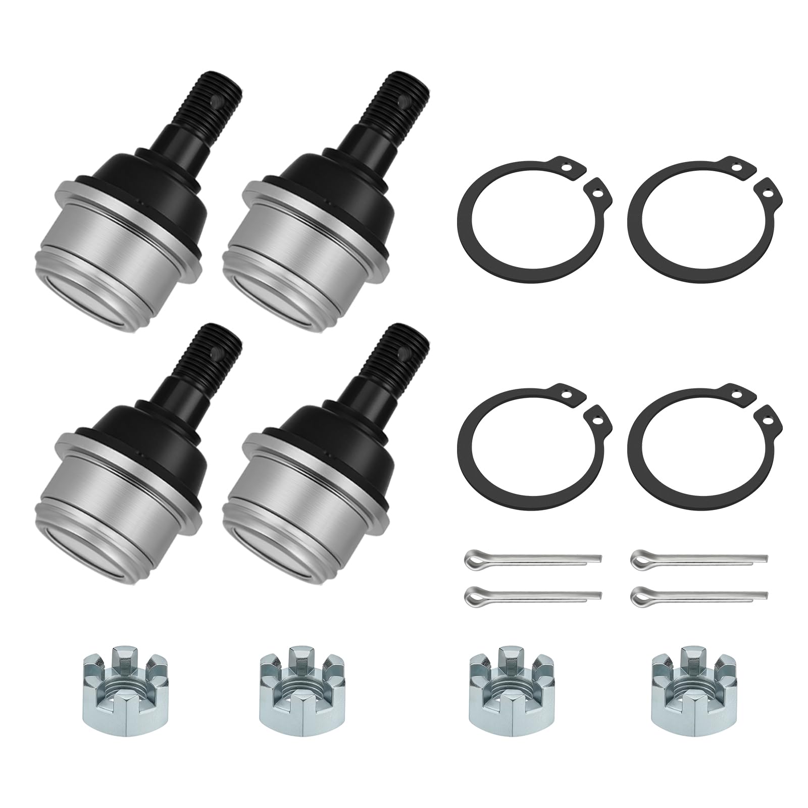 JAVIK front view of complete ball joint kit showing ready-to-install components and fit