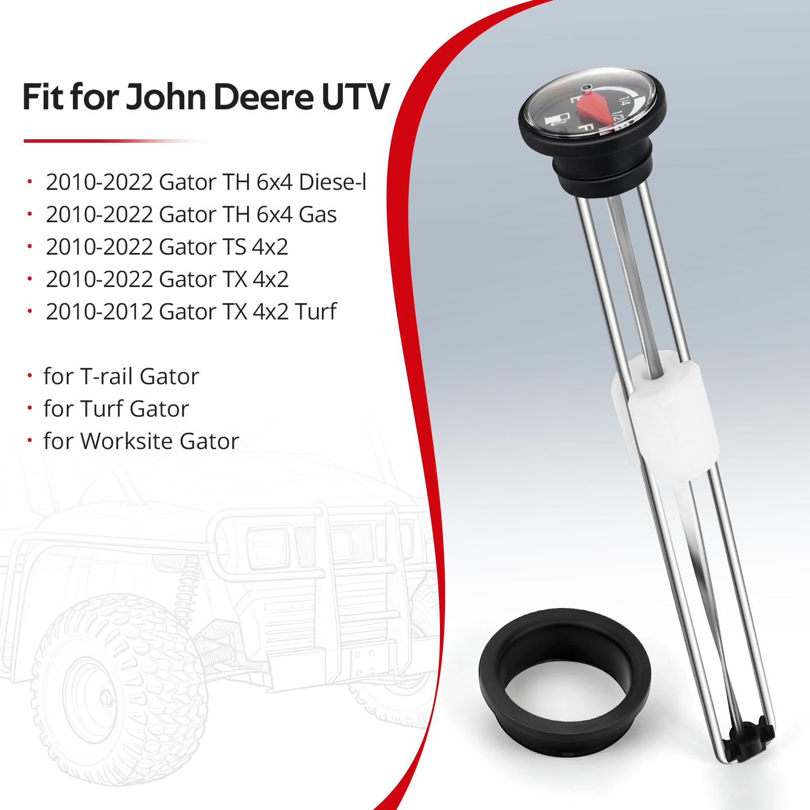 JAVIK fuel cap top label closeup showing brand and compatibility benefit