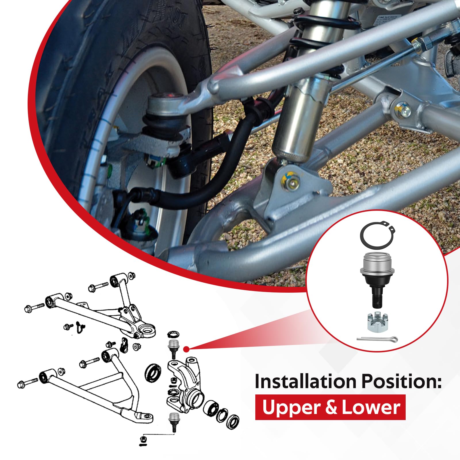 JAVIK included lock nuts, split pins and circlips for full replacement and secure fit