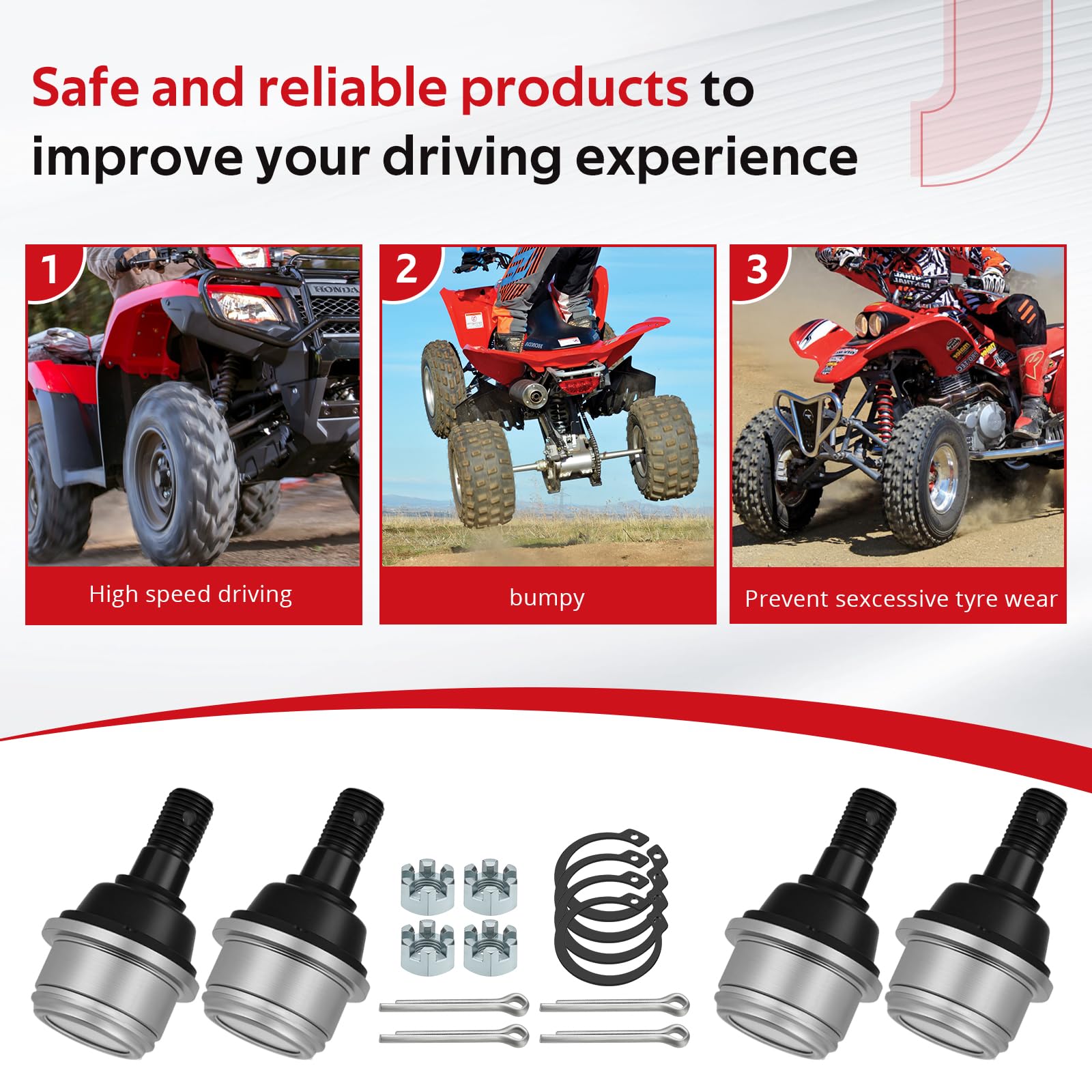 JAVIK ball joint installed on a Honda Foreman 400 front axle restoring steering control
