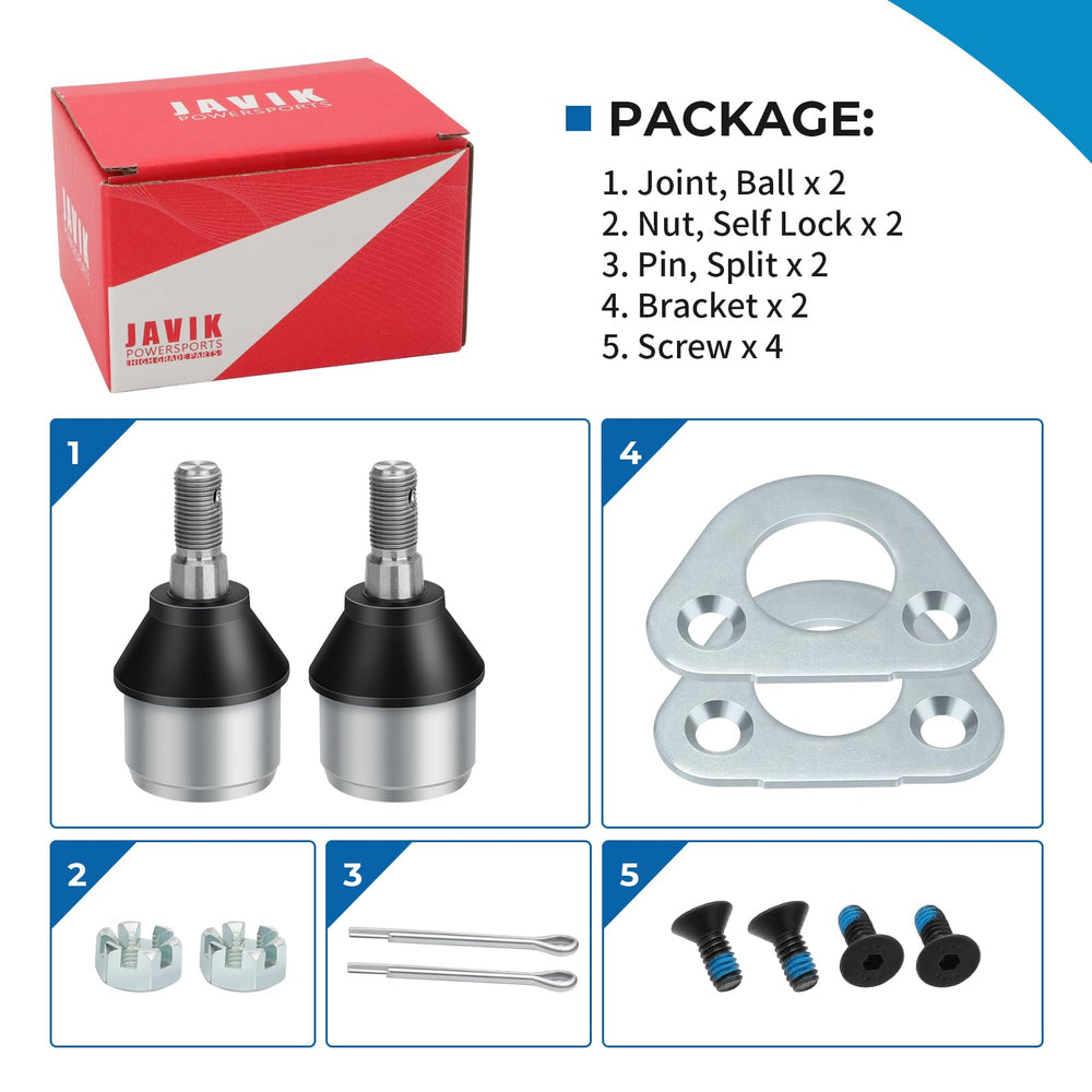 JAVIK ball joint installed on Polaris suspension illustrating restored steering control