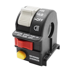 JAVIK left handlebar switch front view, clear control layout and easy replacement