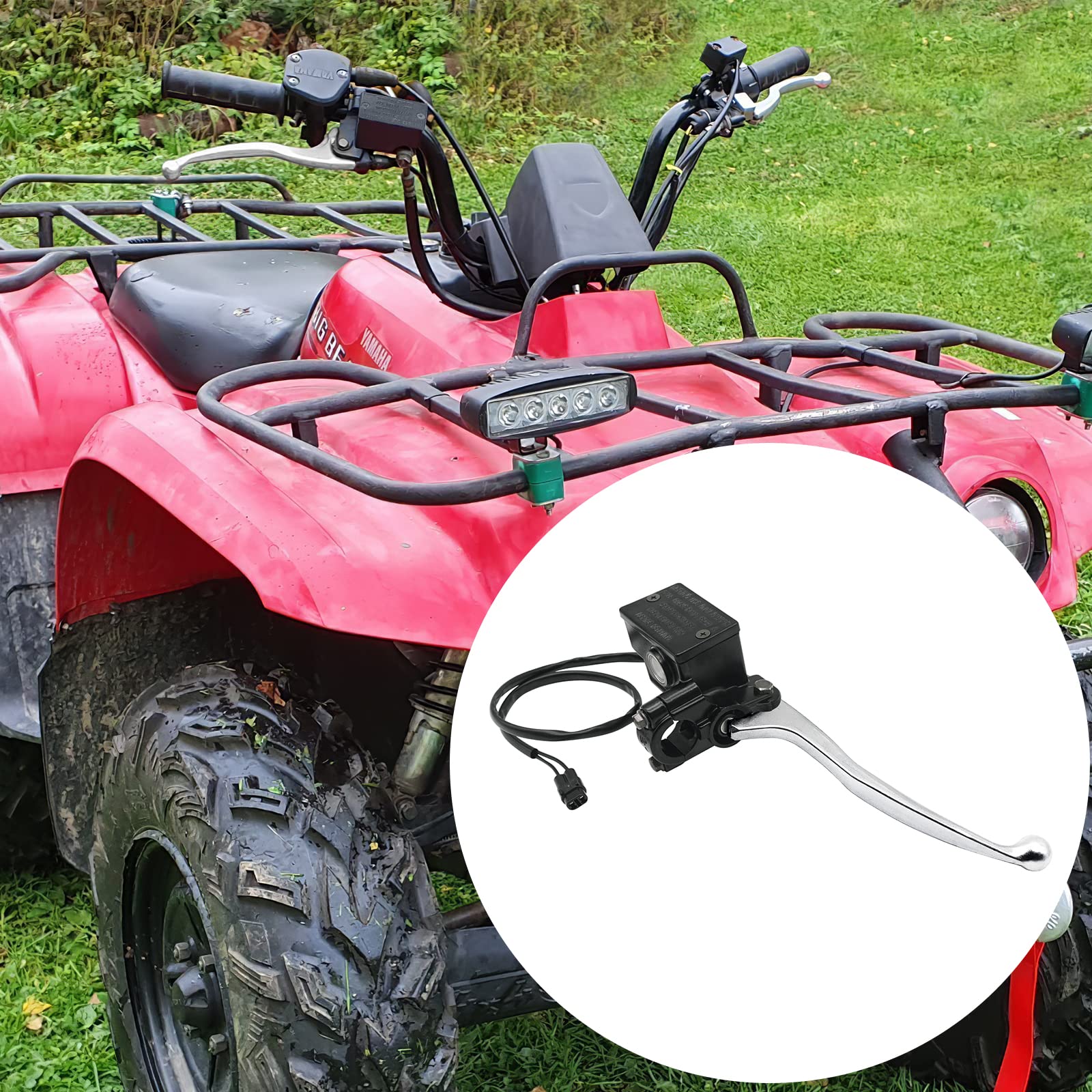 JAVIK master cylinder with brake switch connector showing plug-and-play wiring benefit