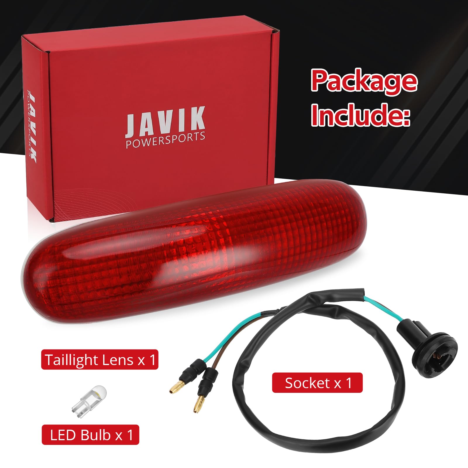 JAVIK packaged lens and socket kit ready to install and replace broken parts