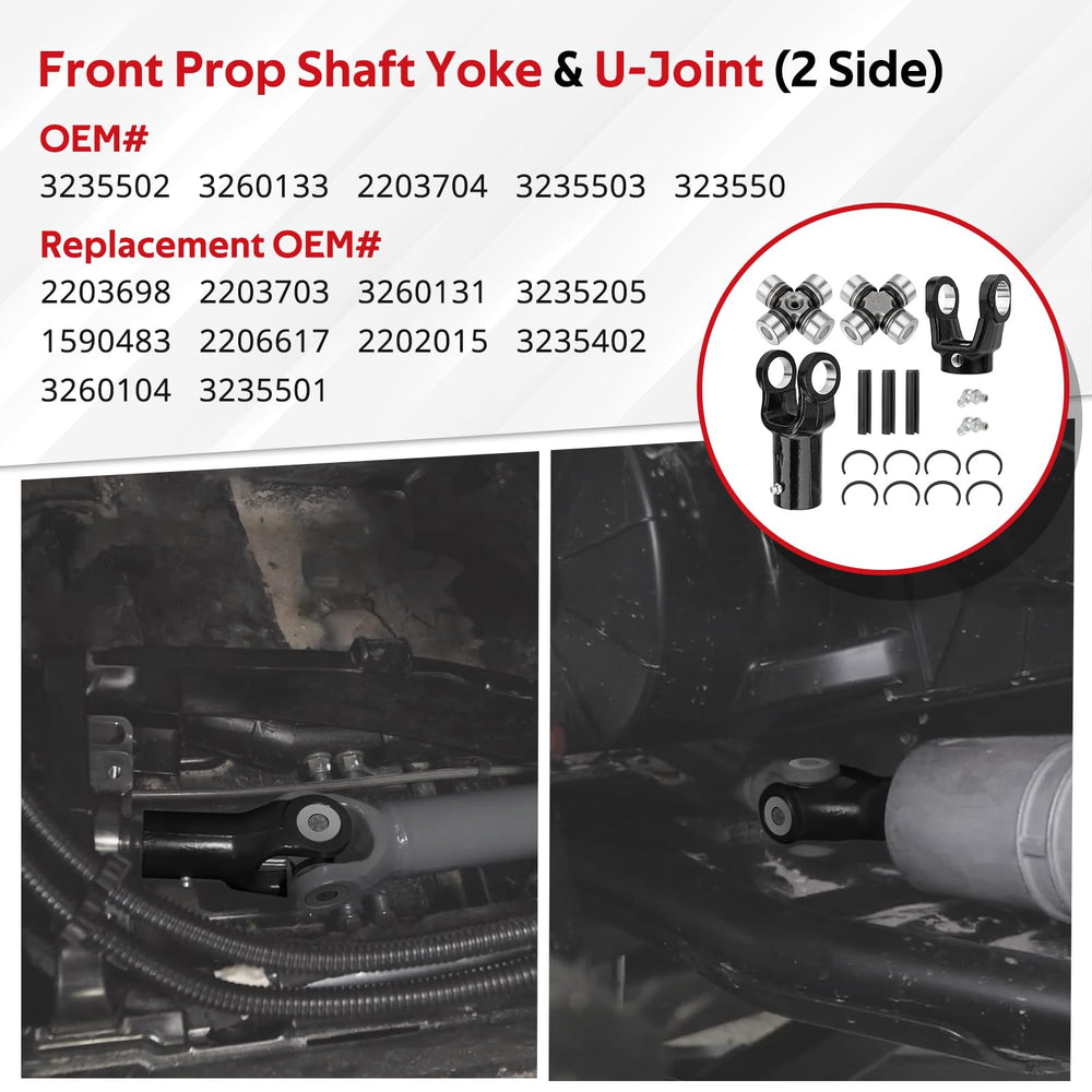 JAVIK yoke installed on a Polaris Ranger front axle for correct alignment