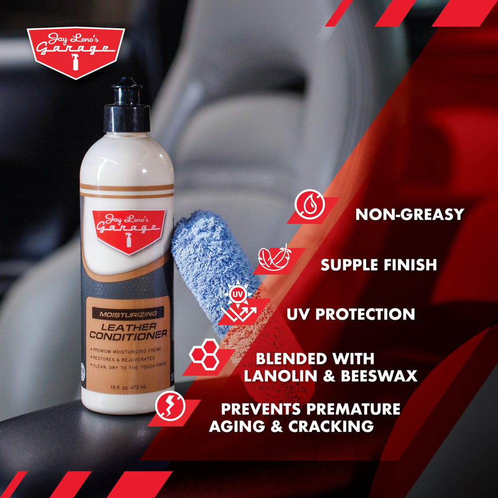 Jay Leno's Garage on dashboard trim protecting against sun and wear