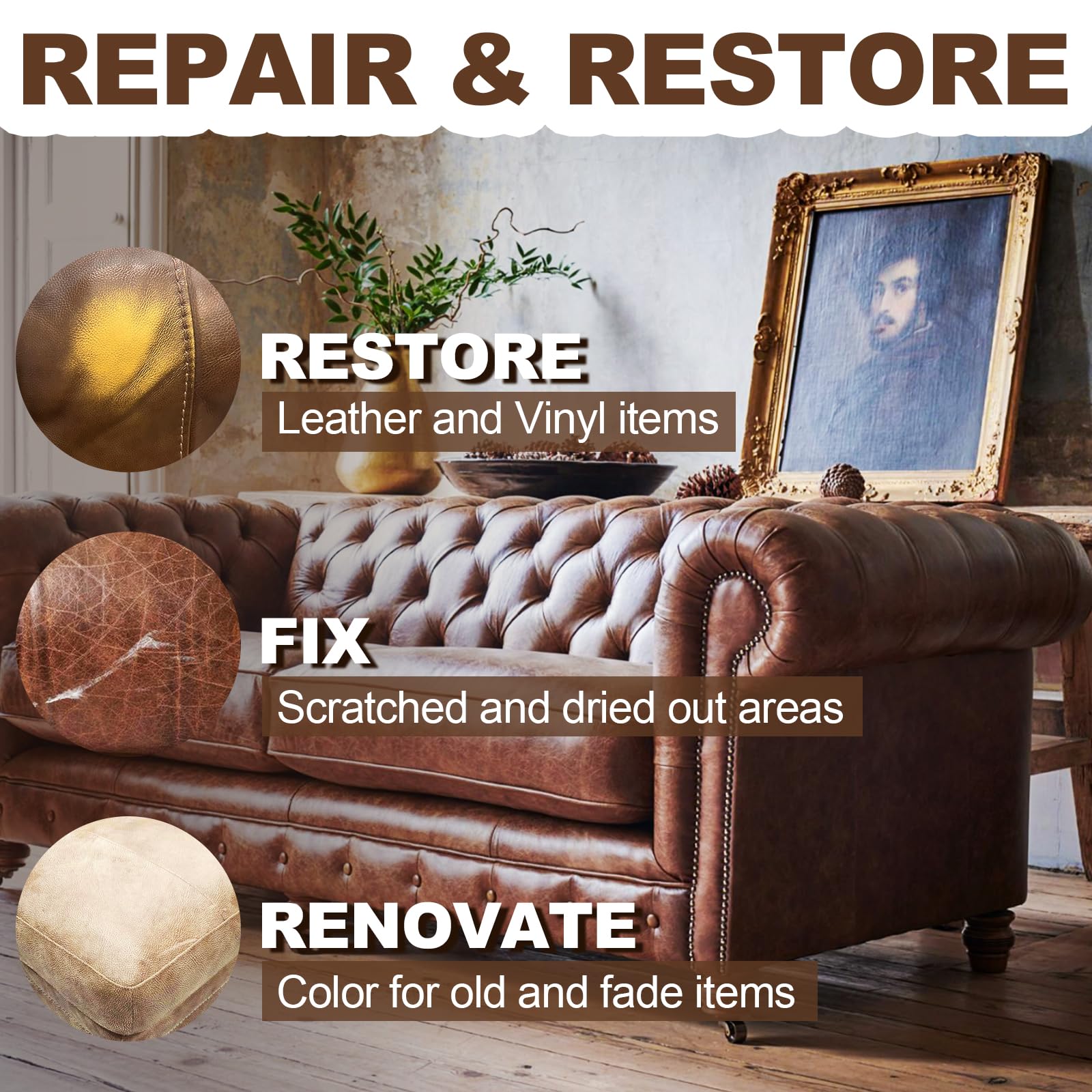 JAYSDOM applying balm to a sofa cushion to hide scratches benefit