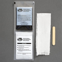 J-B Weld epoxy putty and fiberglass cloth close-up showing texture and application control
