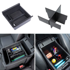 JDMCAR front view of center console inserts showing compartment layout and quick access