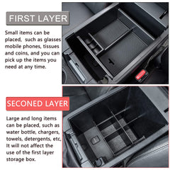 JDMCAR center console insert holding phone keys and coins for organized convenience