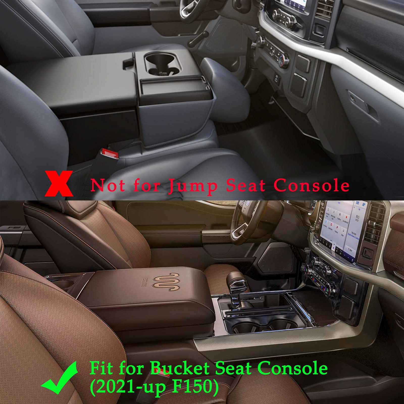 JDMCAR organizer installed in F-150 console keeping items secure in place