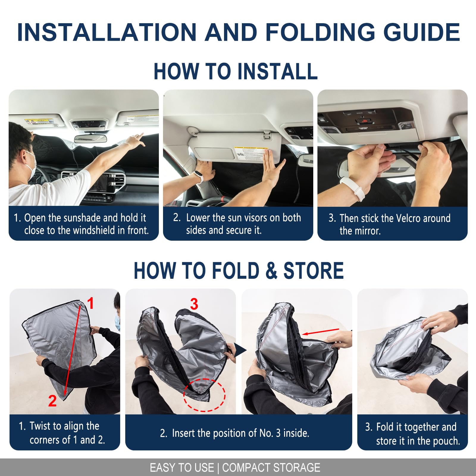 JDMCAR lifestyle view of F150 parked with sunshade protecting interior