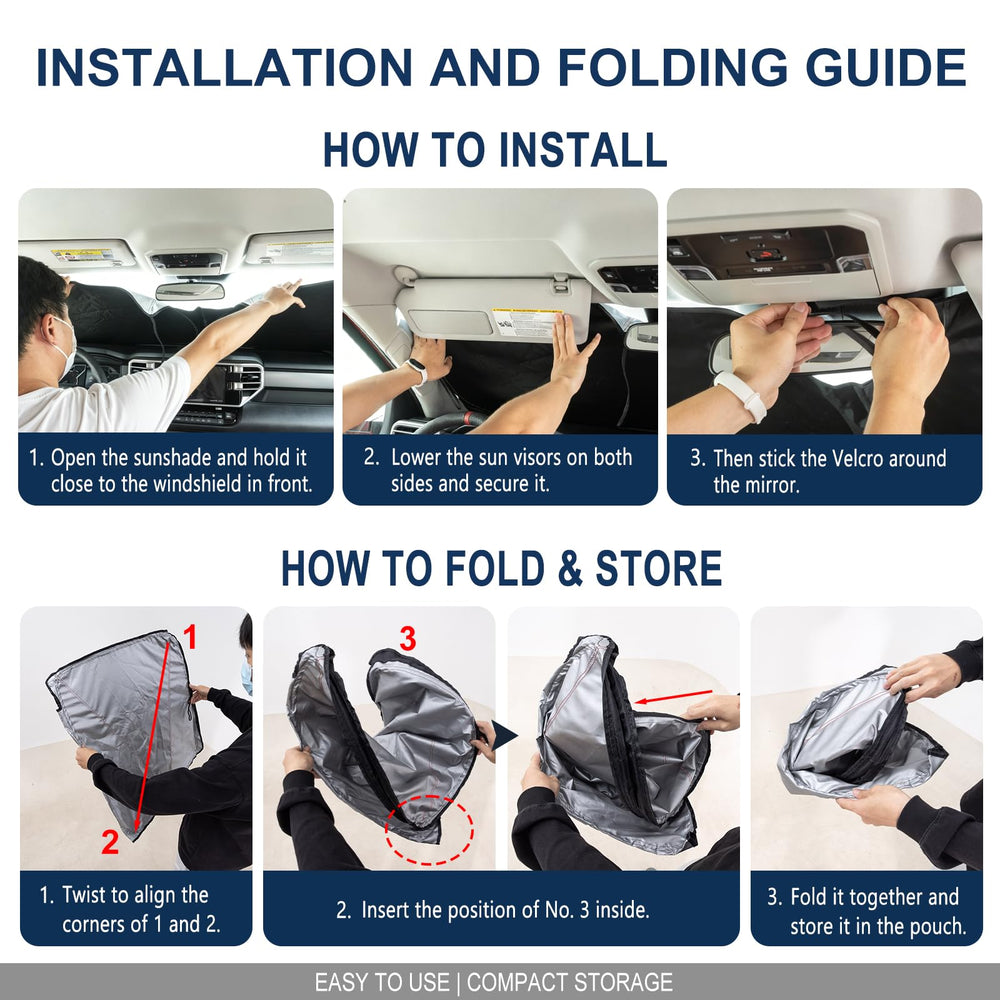 JDMCAR lifestyle view of F150 parked with sunshade protecting interior
