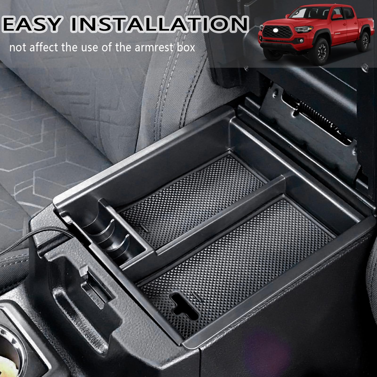 JDMCAR installed in Tacoma console providing instant organized storage