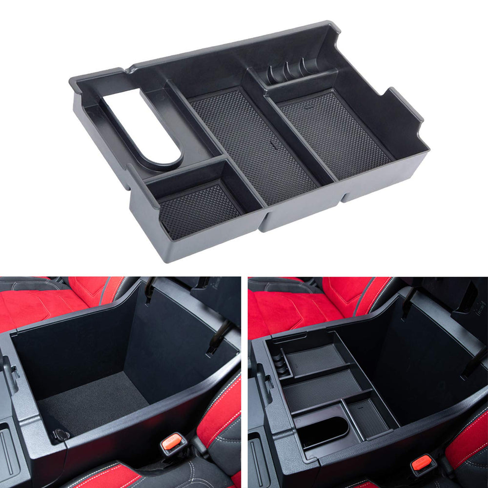 JDMCAR front view of console organizer showing tidy compartments and OEM look
