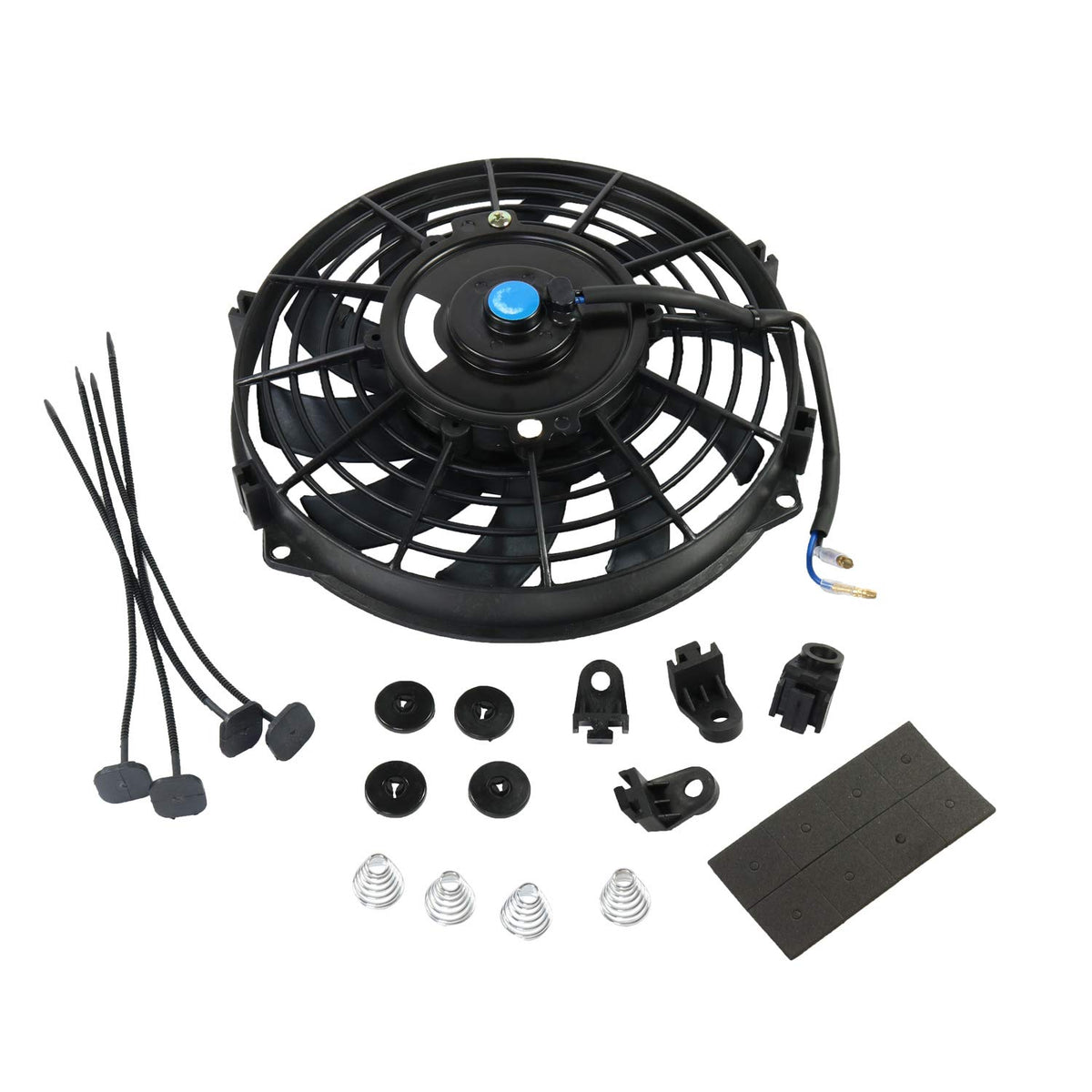 JDMSPEED 9-inch fan front view showing compact design and strong airflow benefit