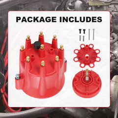 JDMSPEED side profile of cap and rotor kit emphasizing durable construction and red finish