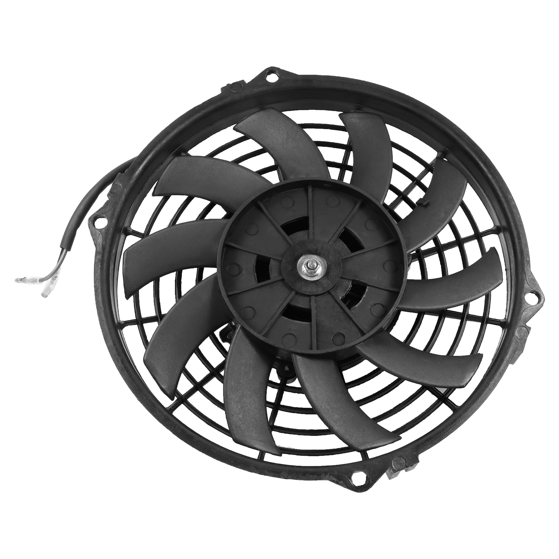 JDMSPEED fan next to ruler showing 9-inch size and easy fitment benefit