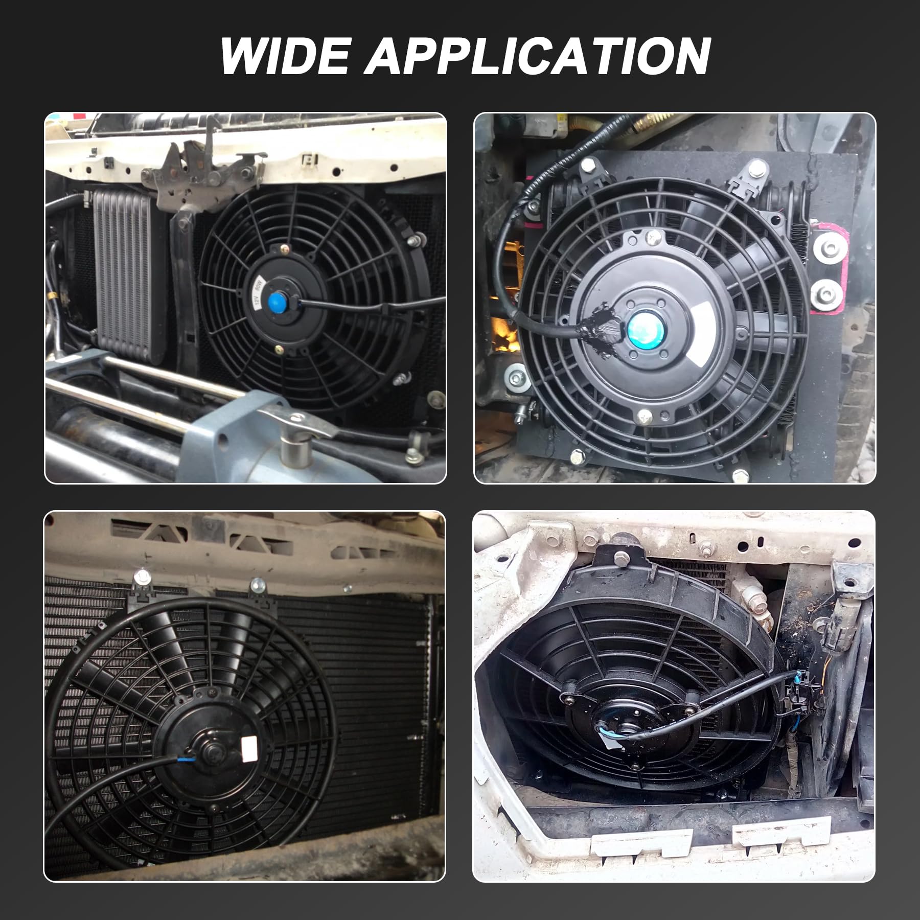 JDMSPEED fan beside tape measure showing compact 10-inch size benefit