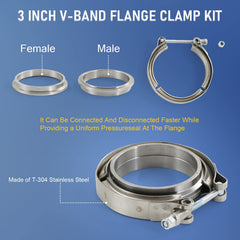 JDMSPEED pair of stainless steel flanges side view showing flat mating surfaces